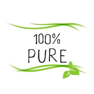 100 Pure label and high quality product badges. Bio healthy Eco food organic Stock Illustration