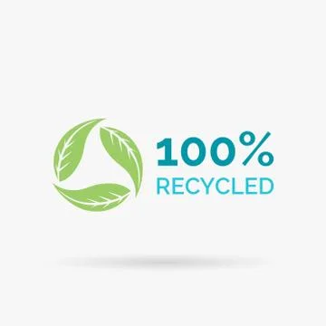100% recycled material icon Stock Illustration