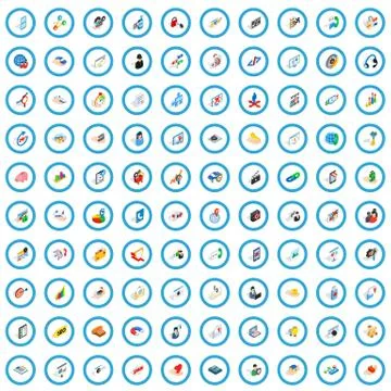 100 research development icons set Stock-Illustration