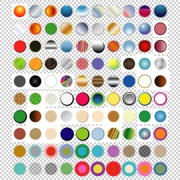 100 round buttons pack Stock Illustration