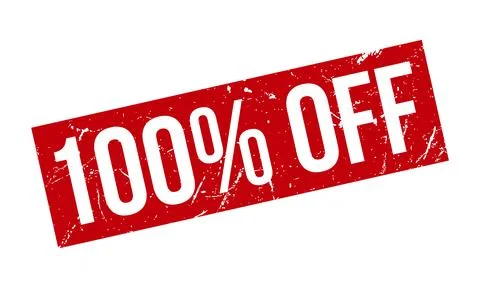 100% Off Rubber Stamp. Red 100% Off Rubber Grunge Stamp Seal Vector Illustr.. Stock Illustration