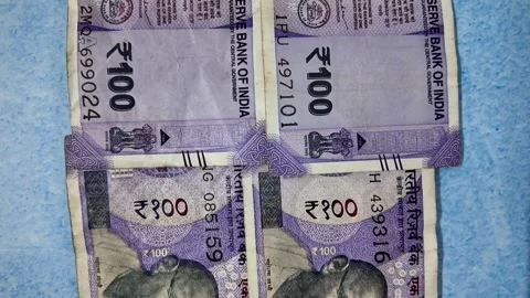 100 Rupee Indian Currency Note - Slider Shot - Forwards Stock Footage 276722108