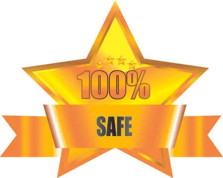 100%  Safe banner flag Vector Graphics Stock Illustration