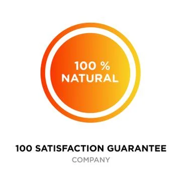 100 satisfaction guarantee logo, yellow colorful gradient attractive bright r Stock Illustration