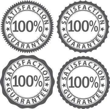 100% satisfaction guarantee  sign set, vector illustration Stock Illustration