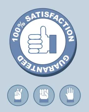 100% satisfaction seal with hands. vector illustration Stockillustratie
