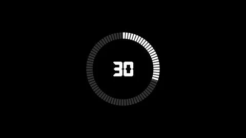 100 seconds countdown timer on a black background. Stock Illustration