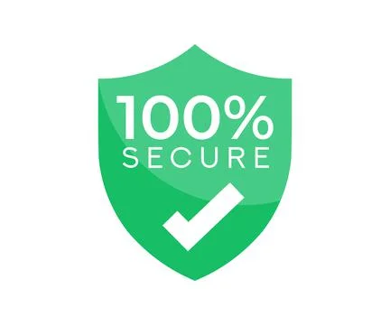 100 Secure, Badge or button for commerce website. logo design. Illustrazione stock