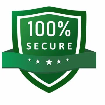100% Secure Badge Shield - Green Guarantee Seal Stock Illustration