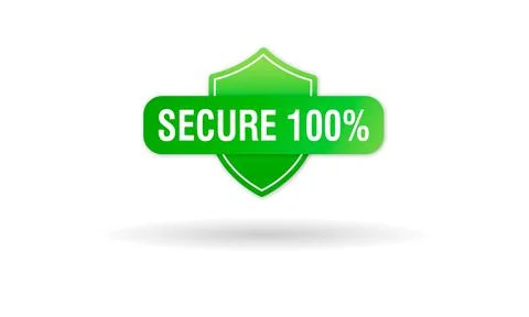 100 Secure grunge vector icon. Badge or button for commerce website. Vector Illustrazione stock