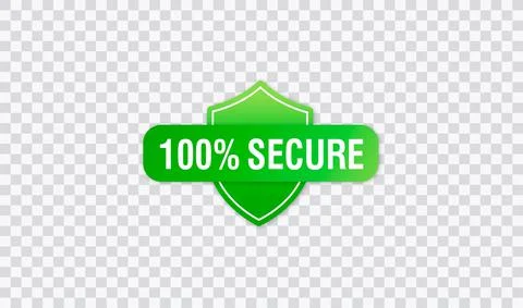100 Secure grunge vector icon. Badge or button for commerce website. Sign on Stock Illustration