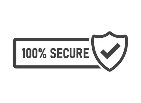 100% secure icon in flat style. Privacy guarantee vector illustration on is.. Stock Illustration