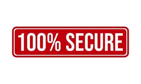 100% Secure Rubber Stamp. 100% Secure Grunge Stamp Seal Vector Illustration 스톡 일러스트