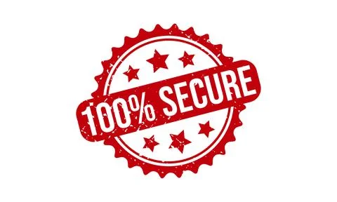 100% Secure Rubber Stamp. 100% Secure Grunge Stamp Seal Vector Illustration Stock Illustration