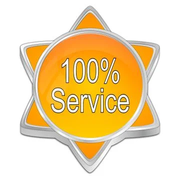 100% Service button - 3D illustration Stock Illustration