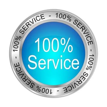 100% Service button - 3D illustration Stock Illustration