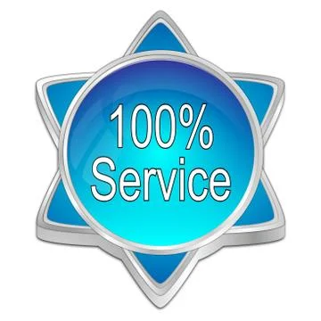 100% Service button - 3D illustration Stock Illustration