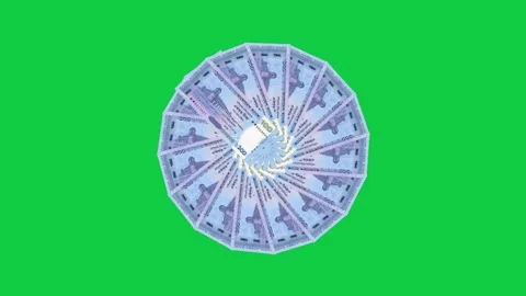 100 Taka note rotating in a circle on a Green Screen background Stock Footage 320950250