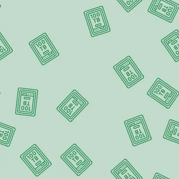 100 terabyte hard drive future technology line seamless pattern Illustrazione stock
