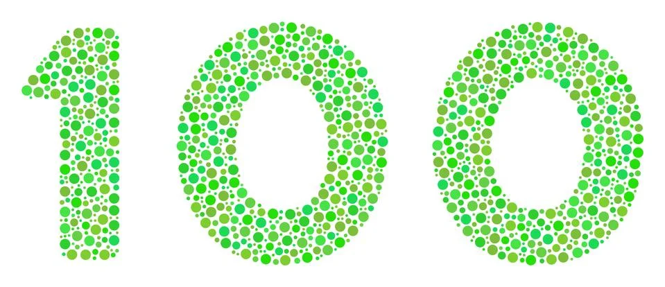 100 Text Collage of Small Circles 스톡 일러스트