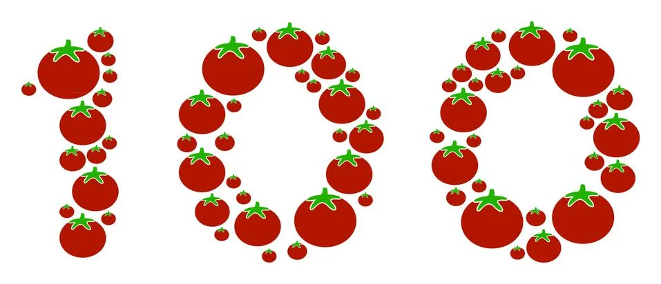 100 Text Collage of Tomato 스톡 일러스트