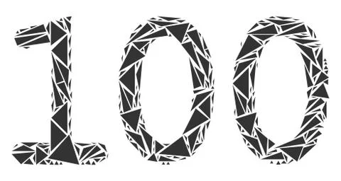 100 Text Collage of Triangles Stock Illustration