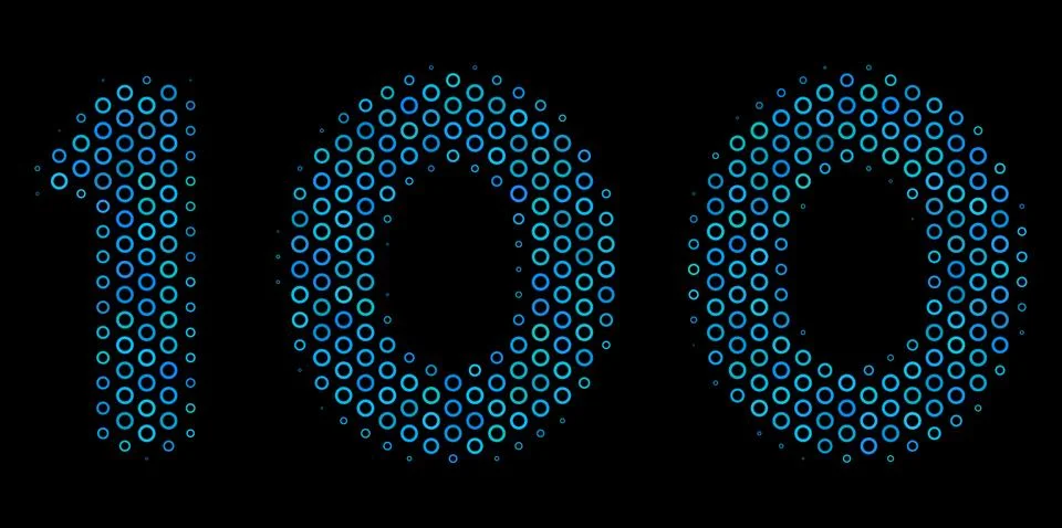 100 Text Composition Icon of Halftone Bubbles 스톡 일러스트