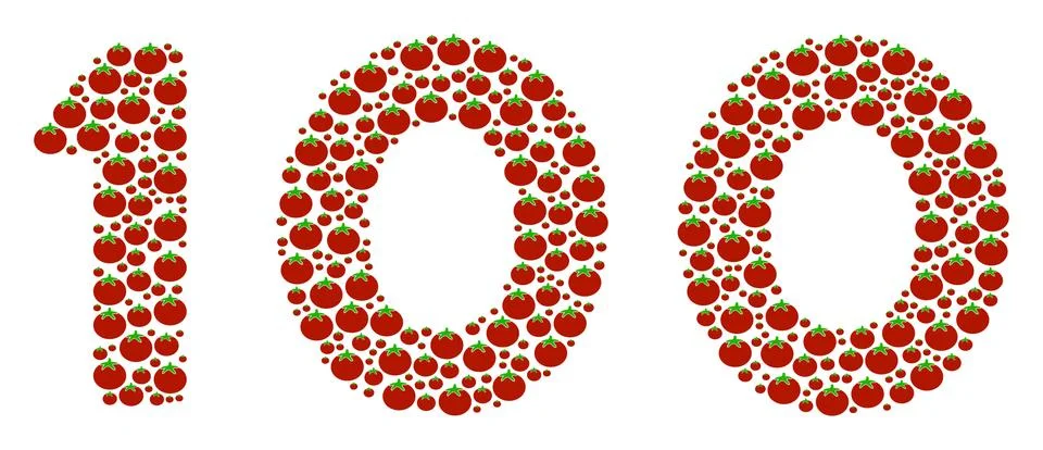 100 Text Composition of Tomato 스톡 일러스트
