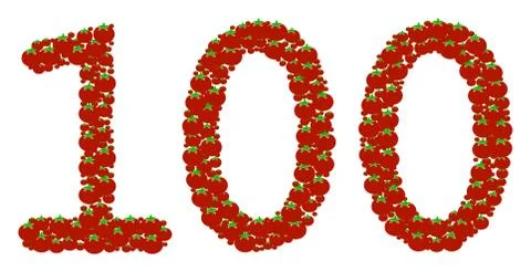 100 Text Composition of Tomato 스톡 일러스트