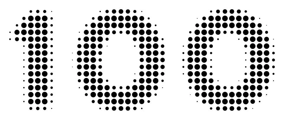 100 Text Halftone Icon Stock Illustration