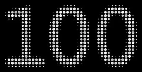 100 Text Halftone Icon 스톡 일러스트