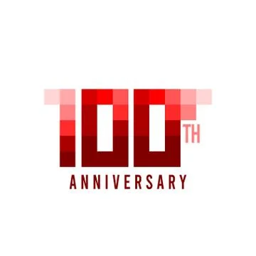 100 th Anniversary Pixel Model Vector Template Design Illustration Stock Illustration