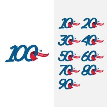 100 Th Anniversary Set Vector Template Design Illustration Stock Illustration