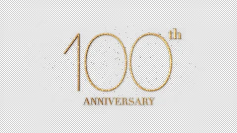 100 th Anniversary Text, Alpha Channel Video stock 264962246