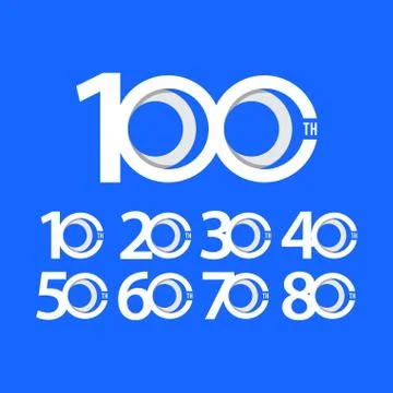 100 Th Anniversary Vector Template Design Illustration Illustrazione stock