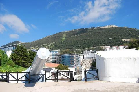 The 100 Ton Gun at the Napier of Magdala Battery in Gibraltar Stock Photos