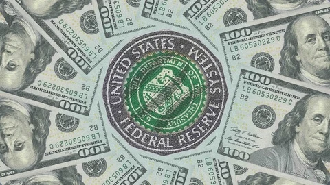 100 US dollar banknotes bills swirl USD 4k video currency finance business Stock Footage 107031422
