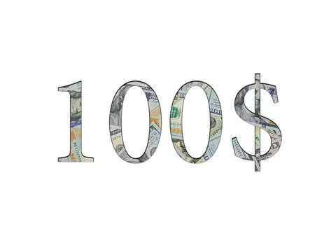 $ 100. Us dollar banknotes. The texture of the money. Isolated on white backg Stock Photos