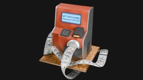 100 U.S. Dollar Bills Coming Out of an Old ATM Machine Stock Footage 282755851