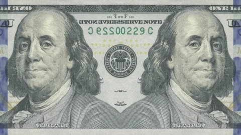 100 us dollar bills roll transition to green screen 4k Stock Footage 106942397