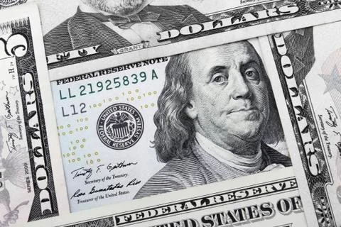 100 US Dollar close-up. Stock-Fotos
