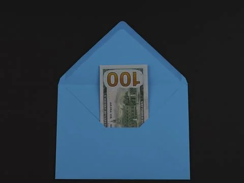 100 US dollar in the envelope Stock Photos