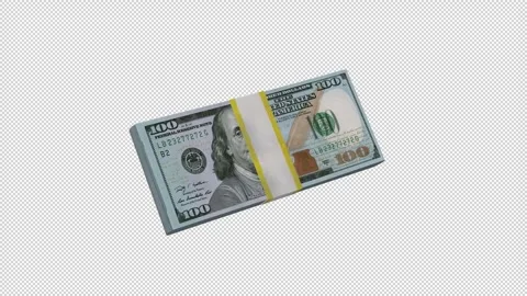 100 US Dollar Money Stack Animation Icon Stock Footage 341763084