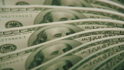 100 US dollars close up animated background. 스톡 동영상 170543071