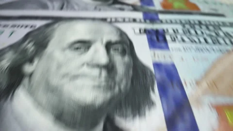 100 USA Dollars Banknotes are Being Printed by Currency Press Machine. American Stock Footage 201460376