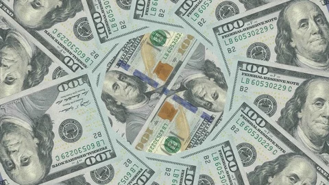 100 USD Banknotes Rotate 4k Video stock 107251725