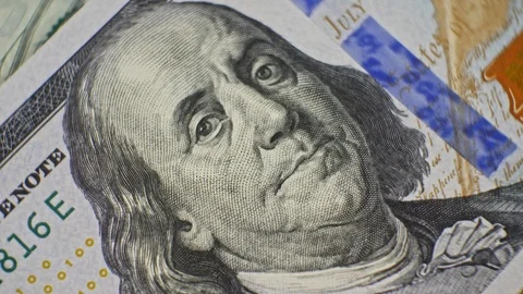 100 USD currency details close up 動画素材 125619451