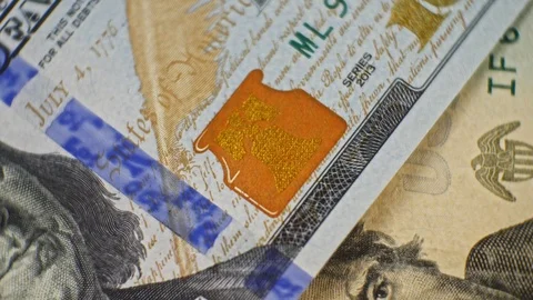 100 USD currency details close up Vídeo Stock 125621165