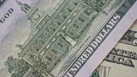 100 USD currency details close up Vídeo Stock 125622159