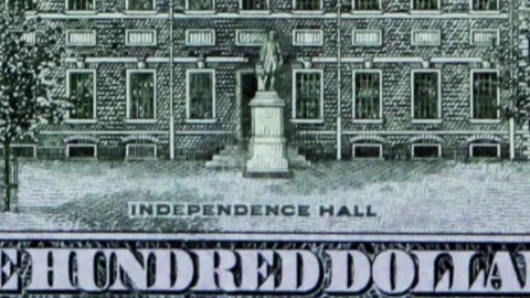 100 USD. Random Motion Effect Video stock 201685976